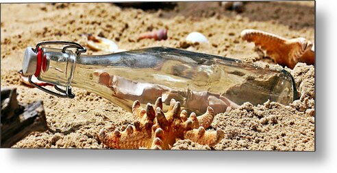 Print Metal Print featuring the photograph Message in a Bottle by Silvia and Frank