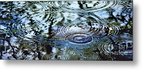 Rain Metal Print featuring the photograph Raindrops on Water by Frances Miller