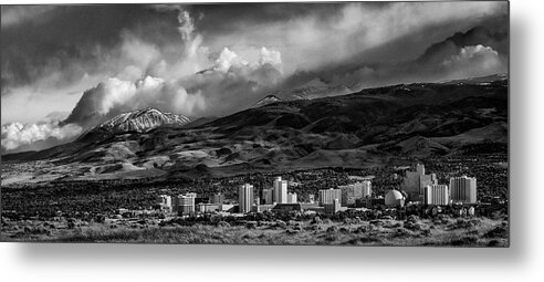 Reno Metal Print featuring the photograph Reno Storm Black and White by Rick Mosher