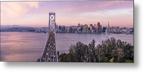 San Francisco Metal Print featuring the photograph San Francisco and Bay Bridge Sunrise by John McGraw
