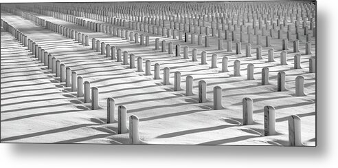 Cemetery Metal Print featuring the photograph Shadows by Cathy Kovarik