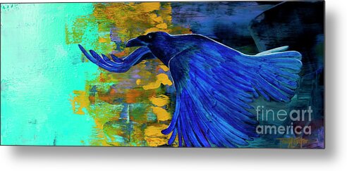 Raven Metal Print featuring the painting Speak to Me of Magic by Tracy L Teeter