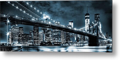 New York City Metal Print featuring the photograph Steely Skyline by Az Jackson