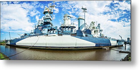 Wilmington Metal Print featuring the photograph USS North Carolina panorama by Alex Grichenko