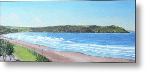 Woolacombe Print Metal Print featuring the painting Woolacombe Bay, North Devon by Mark Woollacott