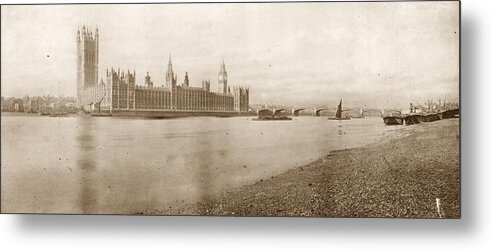 Panoramic Metal Print featuring the photograph Houses Of Parliament by Hulton Archive