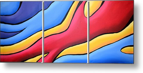 Large Abstract Triptych Wall Art Framed Colorful Paintings On Canvas I