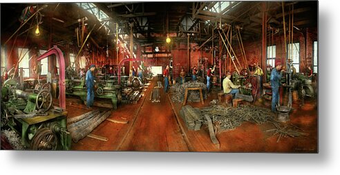 Machinist Metal Print featuring the photograph Machinist - Pumping out parts 1905 by Mike Savad