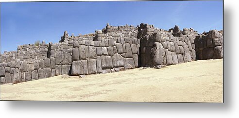 Massive Metal Print featuring the photograph Massive stones in Inca fortress walls by Steve Estvanik