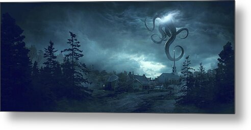 Lovecraft Metal Print featuring the digital art New England by Guillem H Pongiluppi
