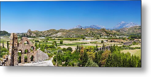 Landscape Metal Print featuring the photograph Ruins Of Ancient Roman Aqueduct by DPK-Photo