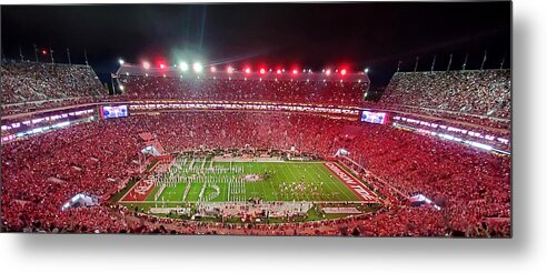 Gameday Metal Print featuring the photograph Night Panorama Bryant-Denny Stadium by Kenny Glover
