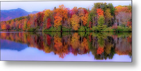 Fall Metal Print featuring the photograph Autumn Price Lake Fall Sunrise Panorama by Dan Carmichael