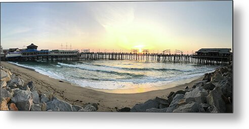 Florida Pier At Sunset Metal Print featuring the photograph Florida Pier by Stoneworks Imagery