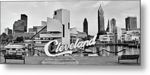 Cleveland Metal Print featuring the photograph Harbor View of CLE by Frozen in Time Fine Art Photography