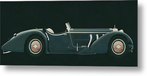  Mercedes - Benz Ssk710 Metal Print featuring the painting Mercedes - Benz SSK710 by Jan Keteleer