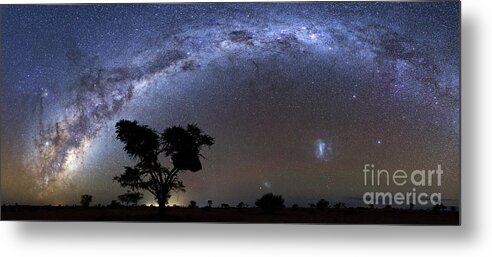 Stars Metal Print featuring the photograph Night Sky and Milky Way Galaxy from Kalahari Desert in Namibia by Tom Schwabel