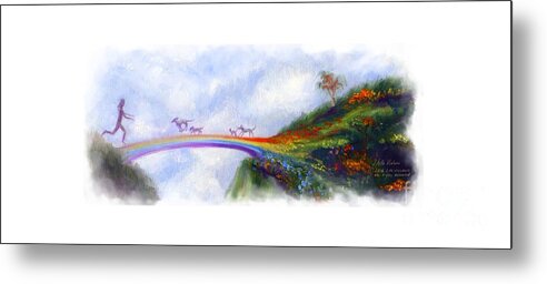 Violano Metal Print featuring the painting Rainbow Bridge Vibrant by Stella Violano