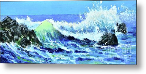 Rock Metal Print featuring the painting Rocking Wave by Mary Scott