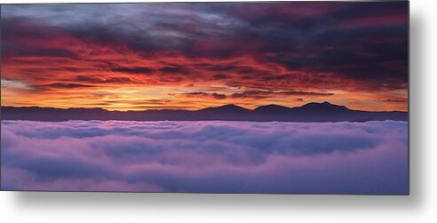 San Diego Metal Print featuring the photograph Sunrise Above the Clouds Viewed From Mount Woodson by William Dunigan