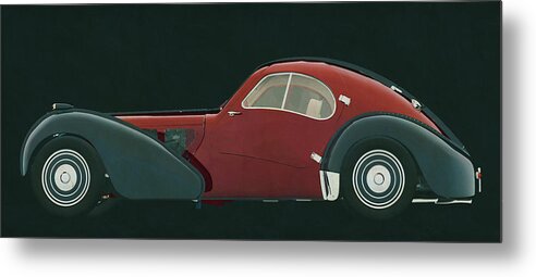 1930s Metal Print featuring the painting The Bugatti Atlantic the most exclusive Bugatti model by Jan Keteleer