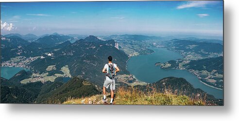 Strobl Metal Print featuring the photograph Schafberg in the Austrian alps by Vaclav Sonnek