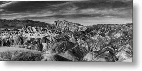 California Metal Print featuring the photograph Zabriskie Point - Black and White by Peter Tellone