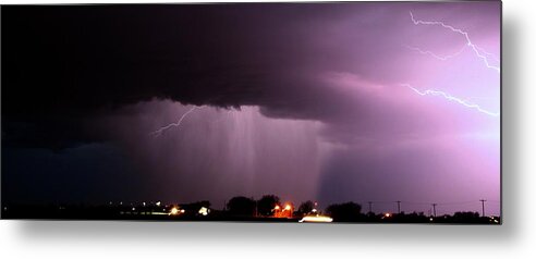 Stormscape Metal Print featuring the photograph Late Evening Nebraska Thunderstorm #11 by NebraskaSC