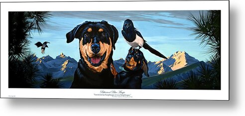 Dogs Metal Print featuring the painting Bitterroot Blue Magic by Philip Slagter