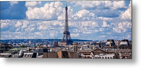 Crystal Cruise Metal Print featuring the photograph Eiffel Tower Panorama by Mitchell R Grosky