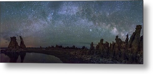 Night Metal Print featuring the photograph Milky Way at Mono Lake by Cat Connor