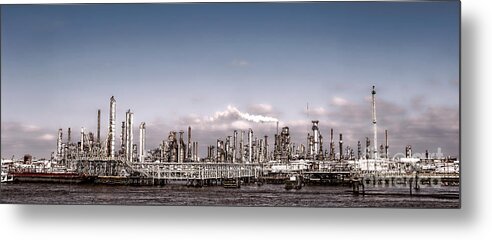 Oil Metal Print featuring the photograph Oil Refinery by Olivier Le Queinec