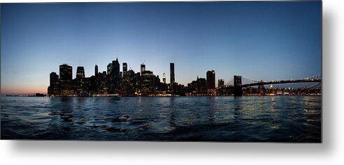 Panoramic Metal Print featuring the photograph Panoramic Manhattan Skyline by Brian Lopiccolo