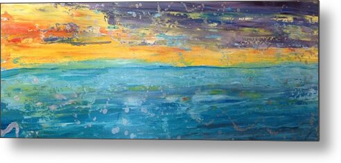  Metal Print featuring the painting Florida Sunset by MiMi Stirn