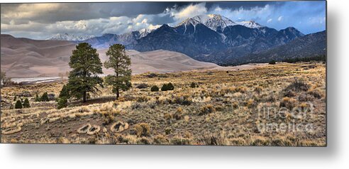 Great Sand Dunes Metal Print featuring the photograph Great Sand Dunes Panorama by Adam Jewell