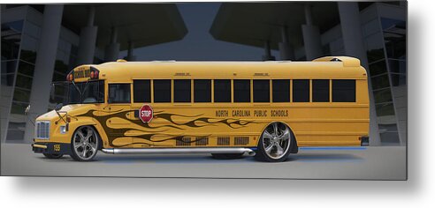 Hot Rod Metal Print featuring the photograph Hot Rod School Bus by Mike McGlothlen