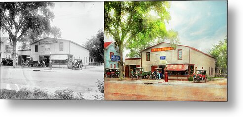 Hyattsville Metal Print featuring the photograph Mechanic - All cars finely tuned 1920 - Side by Side by Mike Savad