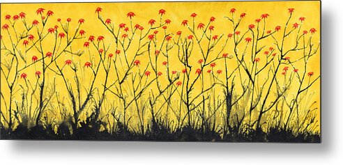 Red Flowers Metal Print featuring the painting Red Poppies by Sumit Mehndiratta