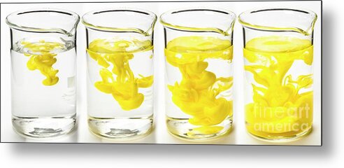 Beaker Metal Print featuring the photograph Formation Of Lead (ii) Iodide #1 by Martyn F. Chillmaid/science Photo Library