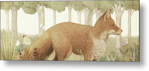 Fox Metal Print featuring the drawing Marco by Eric Fan