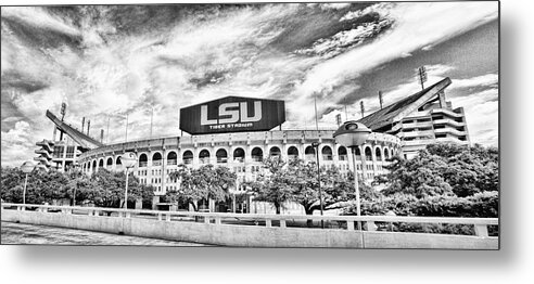 Pano Metal Print featuring the photograph Tiger Stadium Panorama -HDR BW by Scott Pellegrin