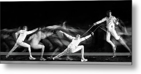 Fencing Metal Print featuring the photograph Fencing #1 by Hilde Ghesquiere