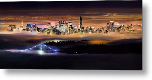 Vancouver Metal Print featuring the photograph Foggy Night by Alexis Birkill