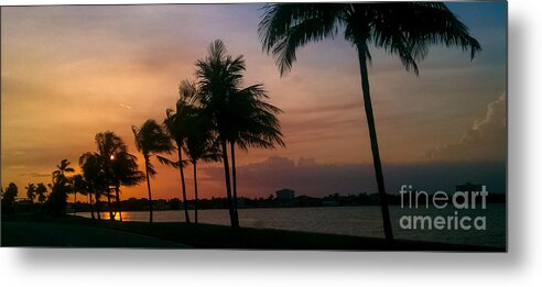 Miami Metal Print featuring the photograph Miami Sunset by Charlie Cliques