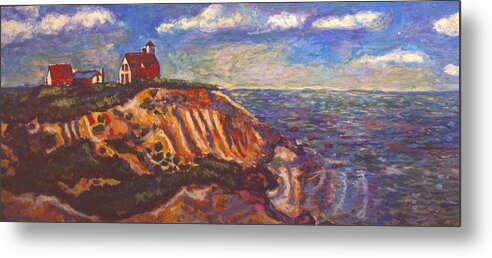 Homes Metal Print featuring the painting On a Cliff by Kendall Kessler