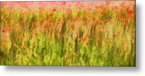 Canvas Metal Print featuring the painting Poppies of Tuscany III by David Letts