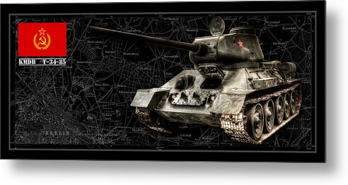 T-34-85 Metal Print featuring the photograph T-34 Soviet Tank BK BG by Weston Westmoreland