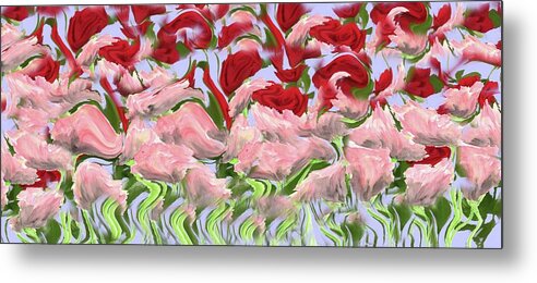 Dancing Metal Print featuring the painting Dancing in the Garden by David Dehner