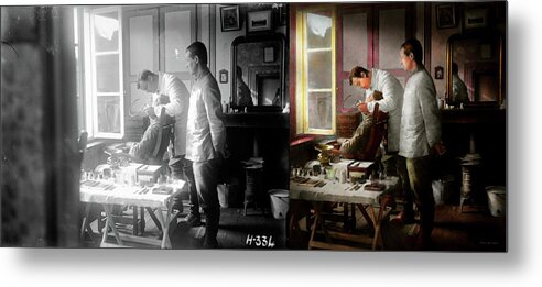 Self Metal Print featuring the photograph Dentist - The horrors of war 1917 - Side by Side by Mike Savad