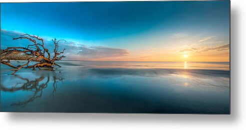 Panorama Metal Print featuring the photograph Glowing Dawn Panorama by Debra and Dave Vanderlaan